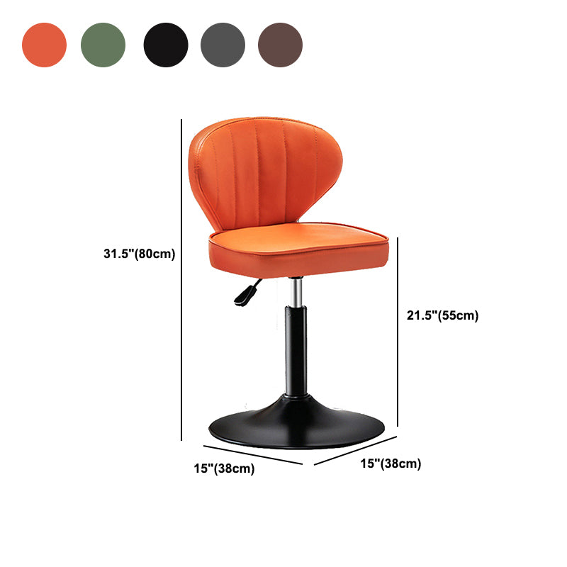 Home Swivel Adjustable Height Stool Modern Matte Finish Leather Barstool