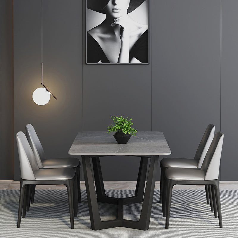 Grey Designer 1/2/5/6/7 Pieces Dining Table Set Rectangle Stone Dinette Set