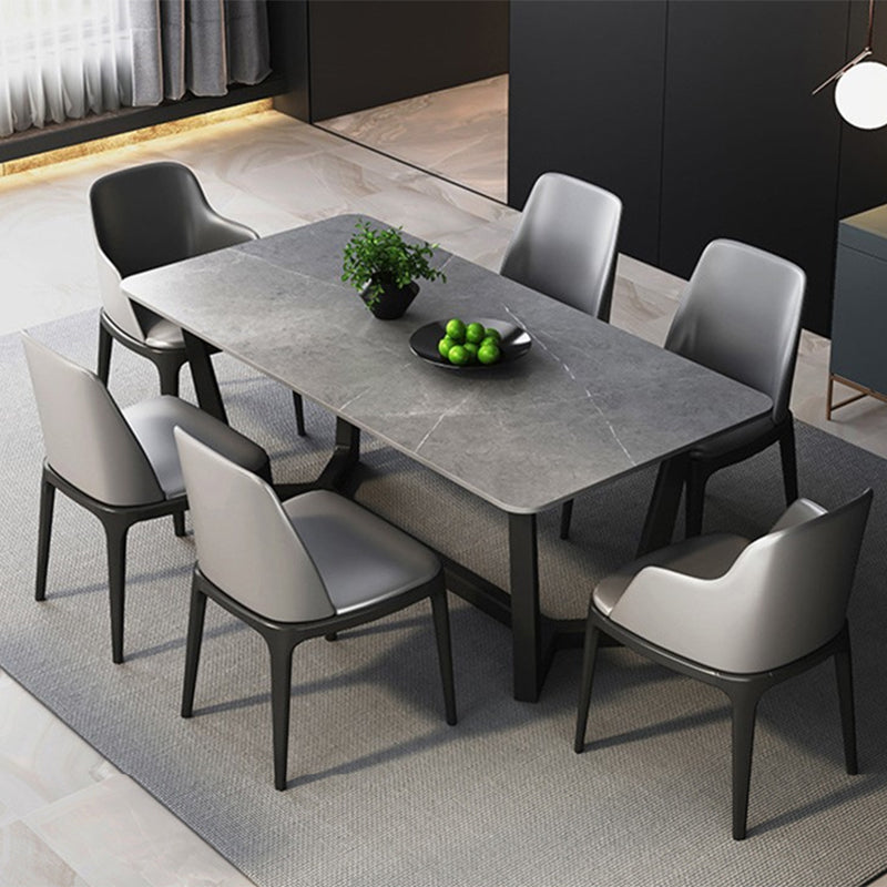 Grey Designer 1/2/5/6/7 Pieces Dining Table Set Rectangle Stone Dinette Set