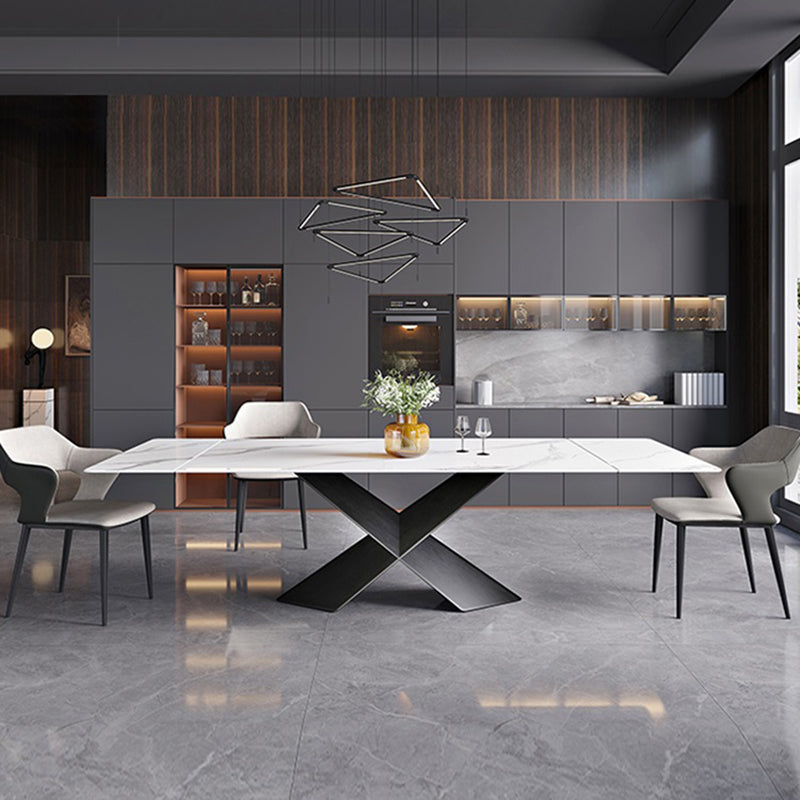 Modern Rectangle Sintered Stone Table Set 1/4/5 Pieces Dining Set