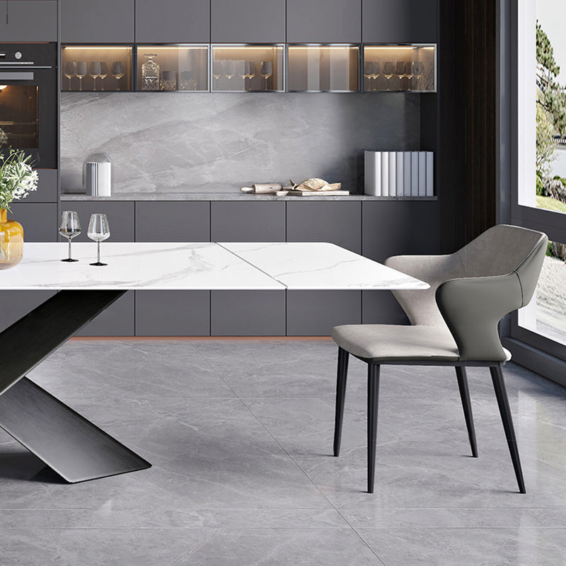 Modern Rectangle Sintered Stone Table Set 1/4/5 Pieces Dining Set