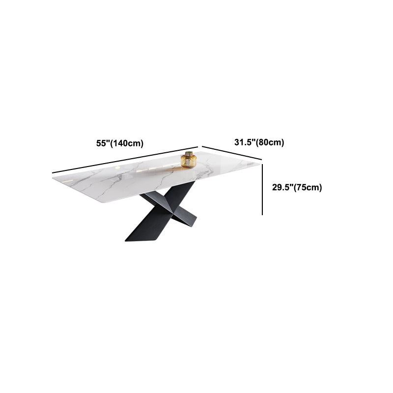 Modern Rectangle Sintered Stone Table Set 1/4/5 Pieces Dining Set