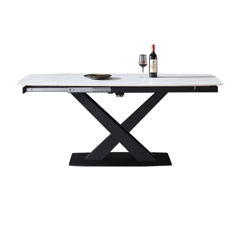 Modern Adjustable 1/4/5/7 Dining Table Set Rectangle Indoor Dinette Set in White