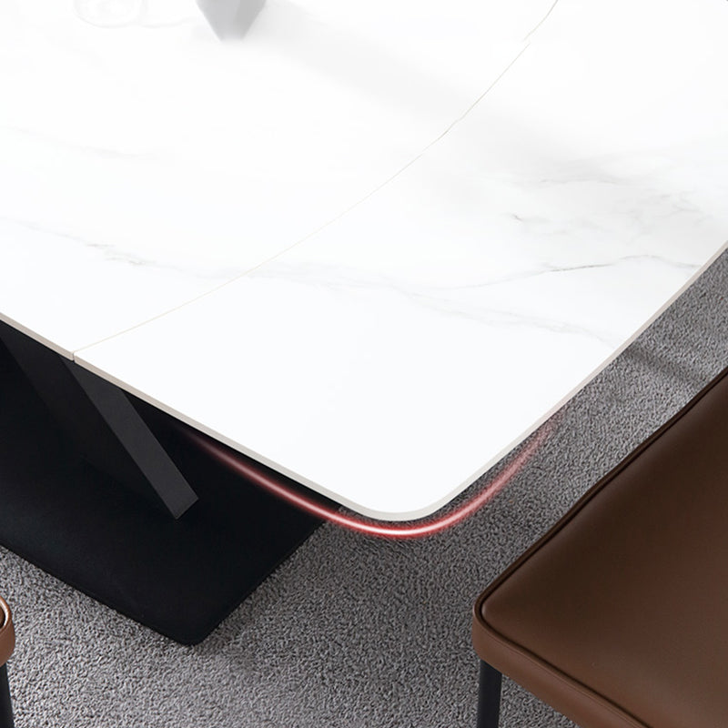 Modern Adjustable 1/4/5/7 Dining Table Set Rectangle Indoor Dinette Set in White