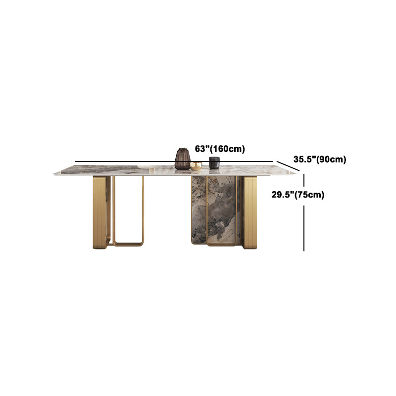 Nordic Glam Rectangle Sintered Stone Table Set 1/4/5/6/8 Pieces Dining Set