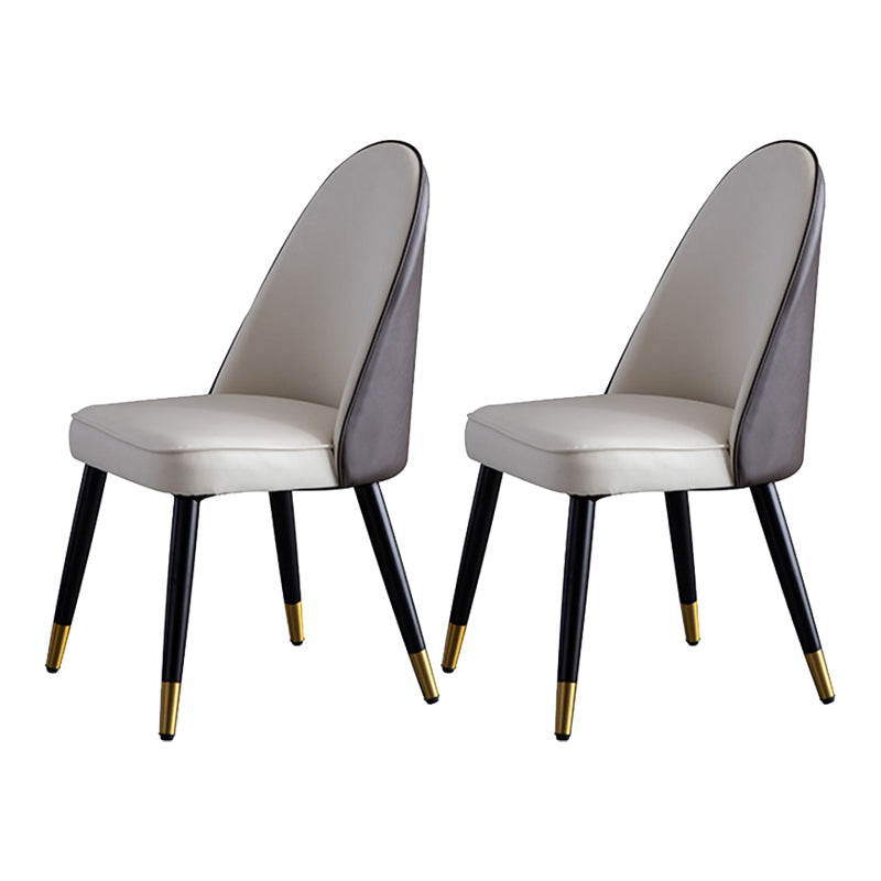 Contemporary Dining Set 1/2/5/7 Pcs White Stone Top Table with Faux Leather Chairs