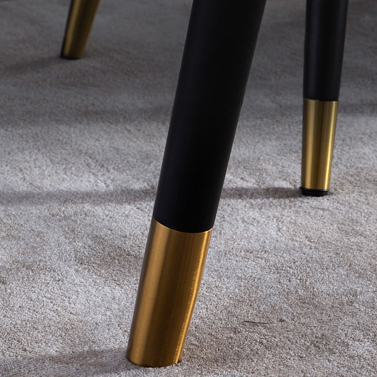 Contemporary Dining Set 1/2/5/7 Pcs White Stone Top Table with Faux Leather Chairs