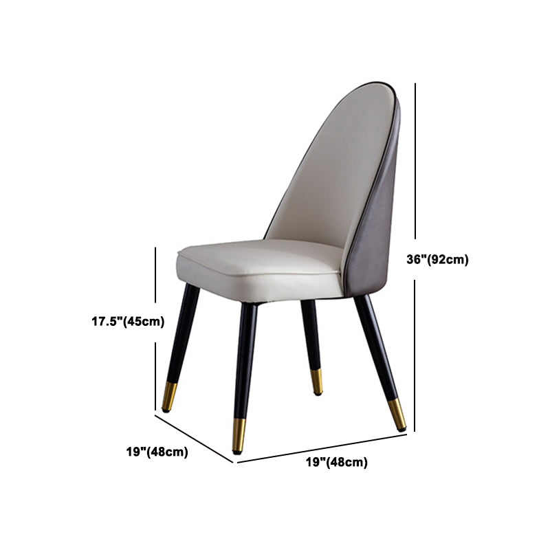 Contemporary Dining Set 1/2/5/7 Pcs White Stone Top Table with Faux Leather Chairs