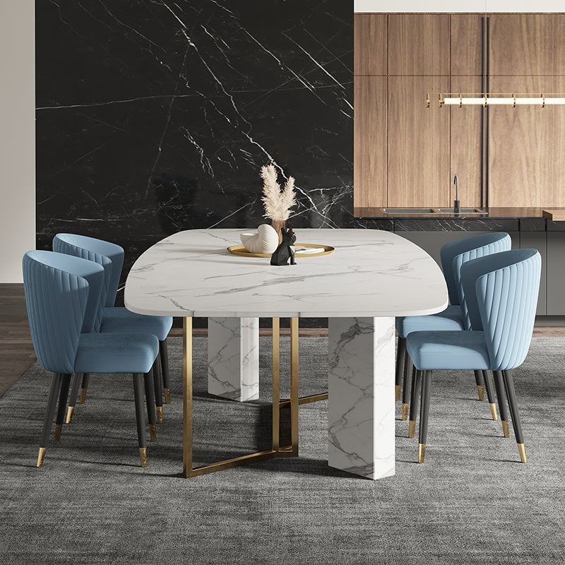 Nordic Glam Sintered Stone Table Set 1/4/5/7 Pieces Dining Set