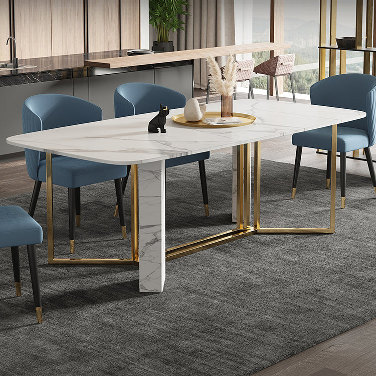 Nordic Glam Sintered Stone Table Set 1/4/5/7 Pieces Dining Set