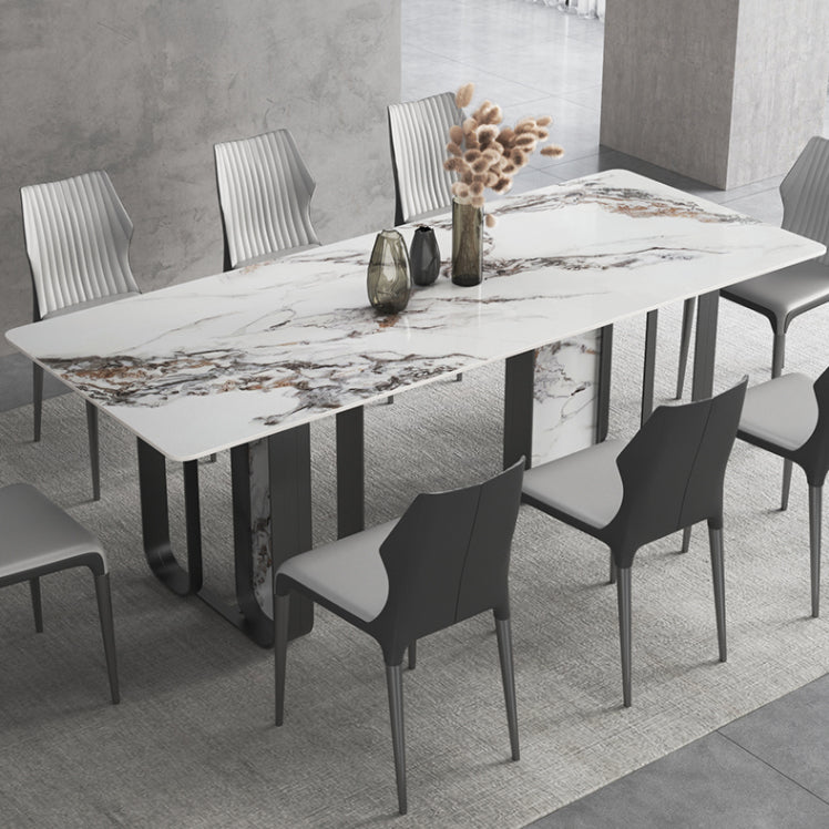 Modern Style Rectangle Sintered Stone Table Set 1/3/4/5 Pieces Dining Set