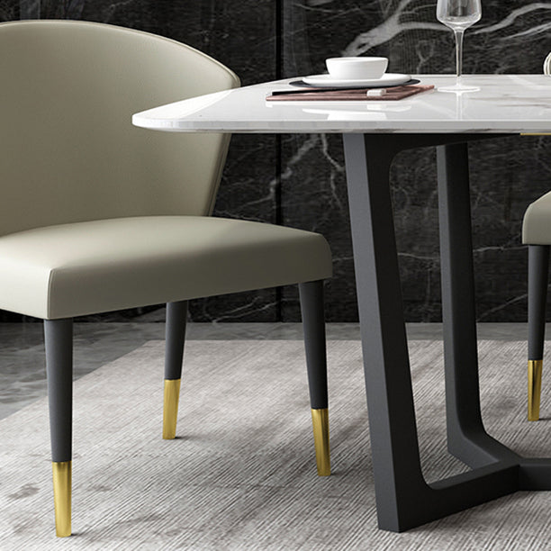 Modern Style Rectangle Sintered Stone Table Set 1/4/5/7 Pieces Dining Set