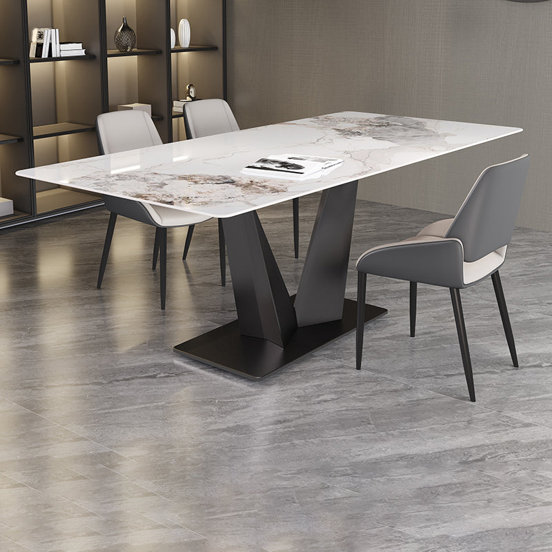 Modern Rectangle Sintered Stone Table Set 1/4/5/7 Pieces Dining Set