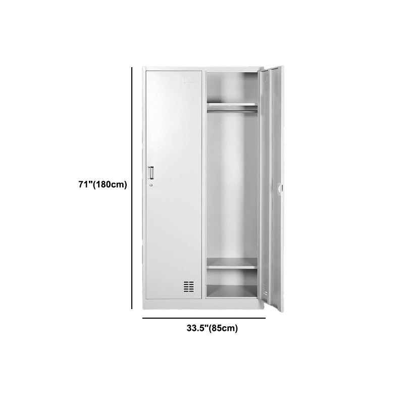 Contemporary Style Wardrobe Metal Home Wardrobe Closet with Locks