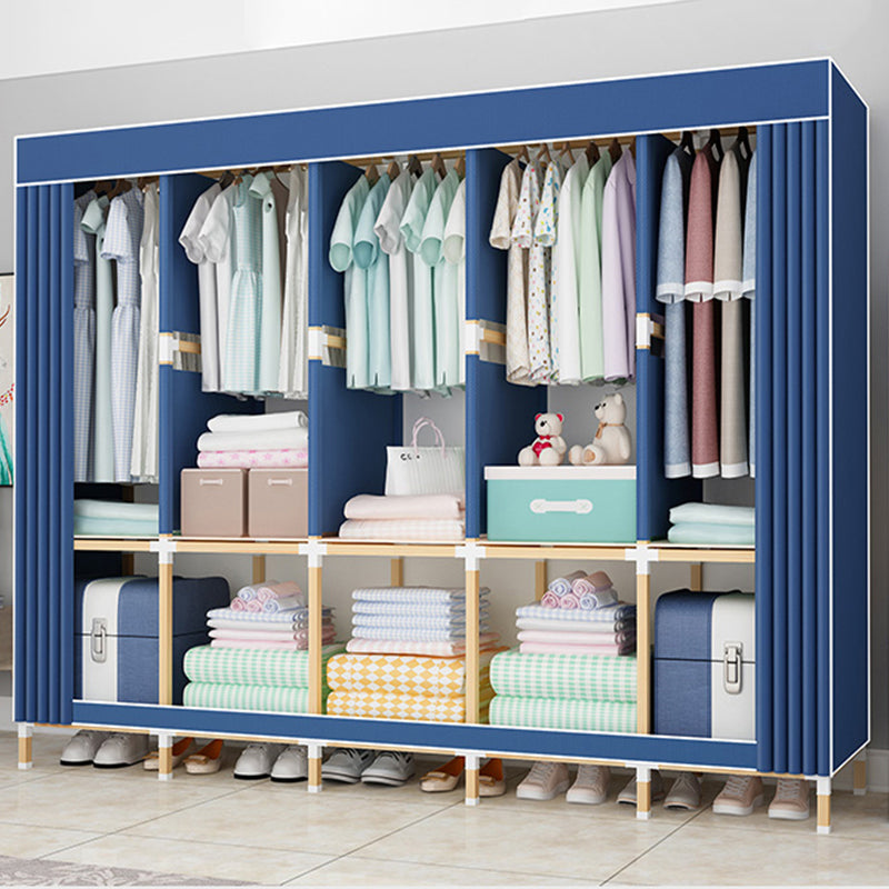 Contemporary Style Wardrobe Armoire Solid Wood Bedroom Wardrobe Closet with Shelves