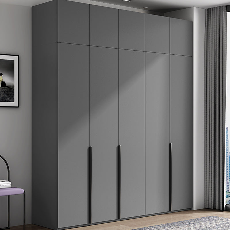 Gray Colour Wardrobe Armoire Wood Bedroom Wardrobe Closet with 1 Drawer