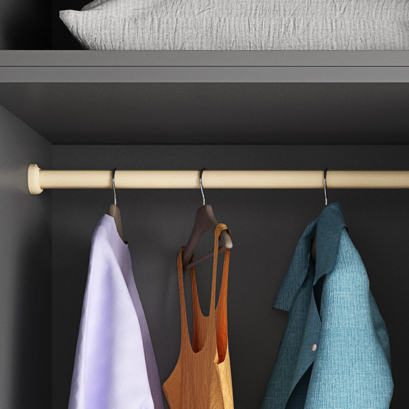 Gray Colour Wardrobe Armoire Wood Bedroom Wardrobe Closet with 1 Drawer