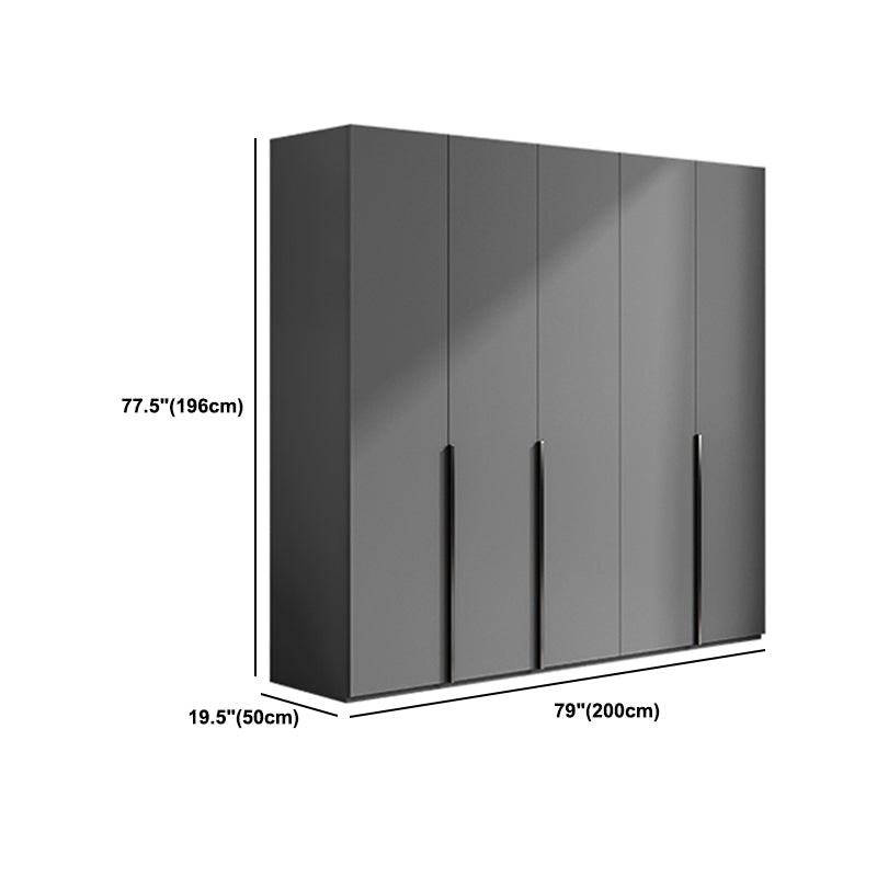 Gray Colour Wardrobe Armoire Wood Bedroom Wardrobe Closet with 1 Drawer