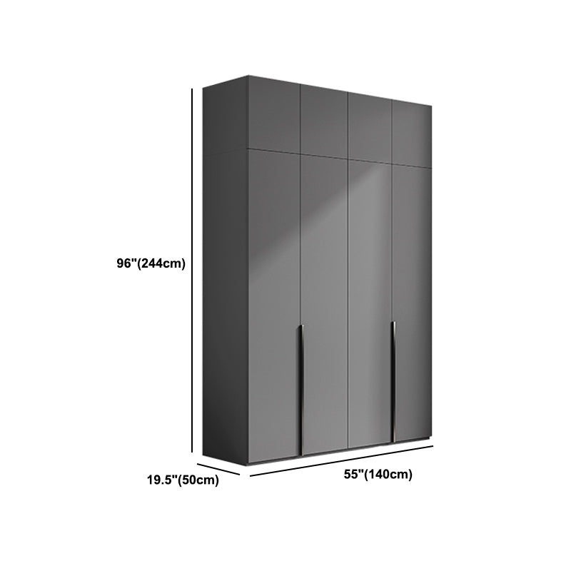 Gray Colour Wardrobe Armoire Wood Bedroom Wardrobe Closet with 1 Drawer