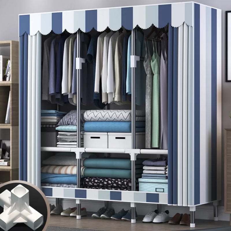 Contemporary Style Wardrobe Metal Bedroom Wardrobe Closet with Shelves