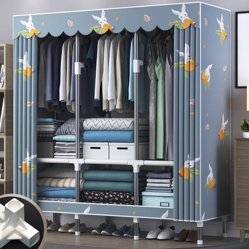 Contemporary Style Wardrobe Metal Bedroom Wardrobe Closet with Shelves
