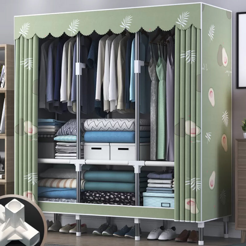 Contemporary Style Wardrobe Metal Bedroom Wardrobe Closet with Shelves