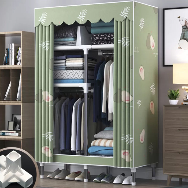 Contemporary Style Wardrobe Metal Bedroom Wardrobe Closet with Shelves
