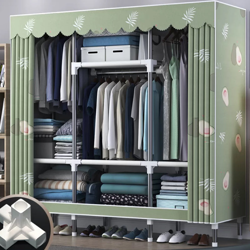 Contemporary Style Wardrobe Metal Bedroom Wardrobe Closet with Shelves