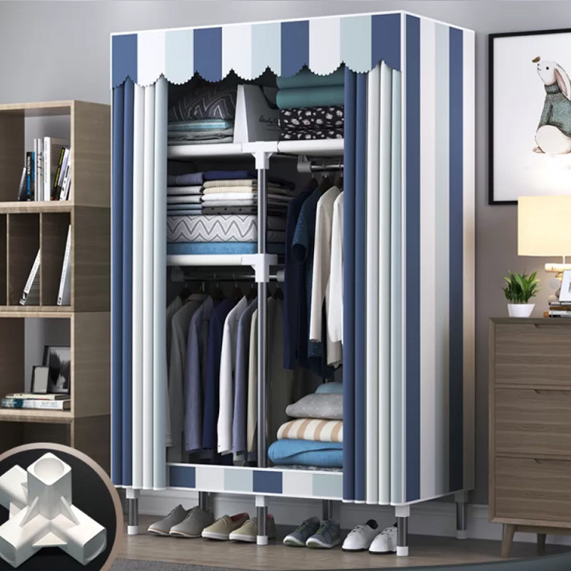 Contemporary Style Wardrobe Metal Bedroom Wardrobe Closet with Shelves