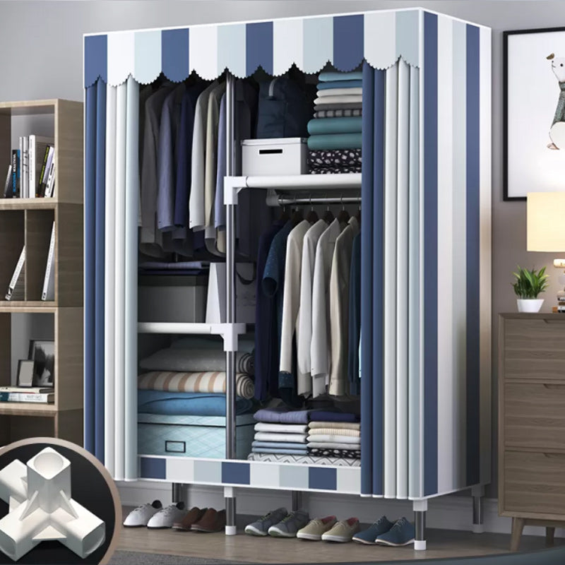 Contemporary Style Wardrobe Metal Bedroom Wardrobe Closet with Shelves