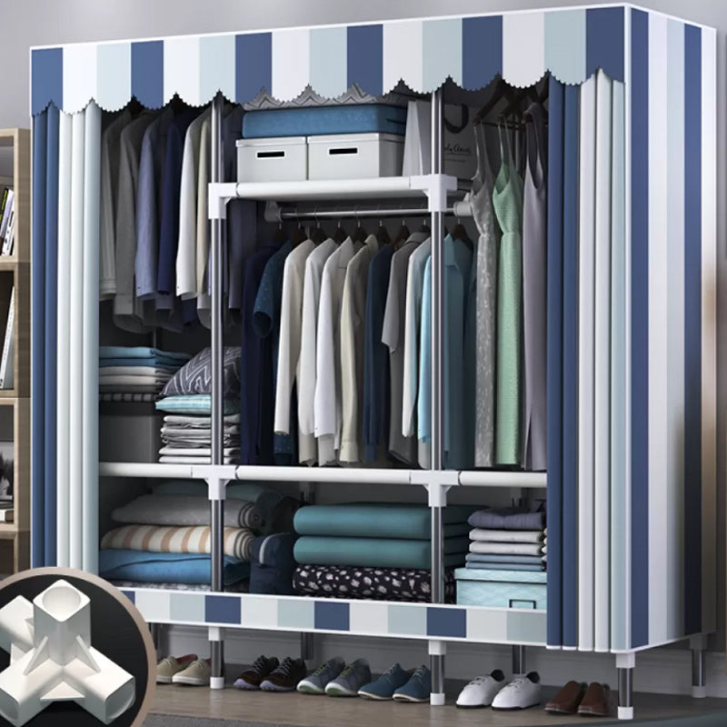 Contemporary Style Wardrobe Metal Bedroom Wardrobe Closet with Shelves