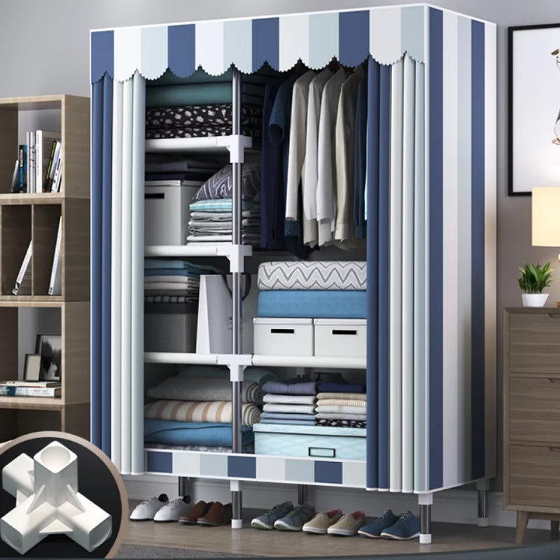 Contemporary Style Wardrobe Metal Bedroom Wardrobe Closet with Shelves