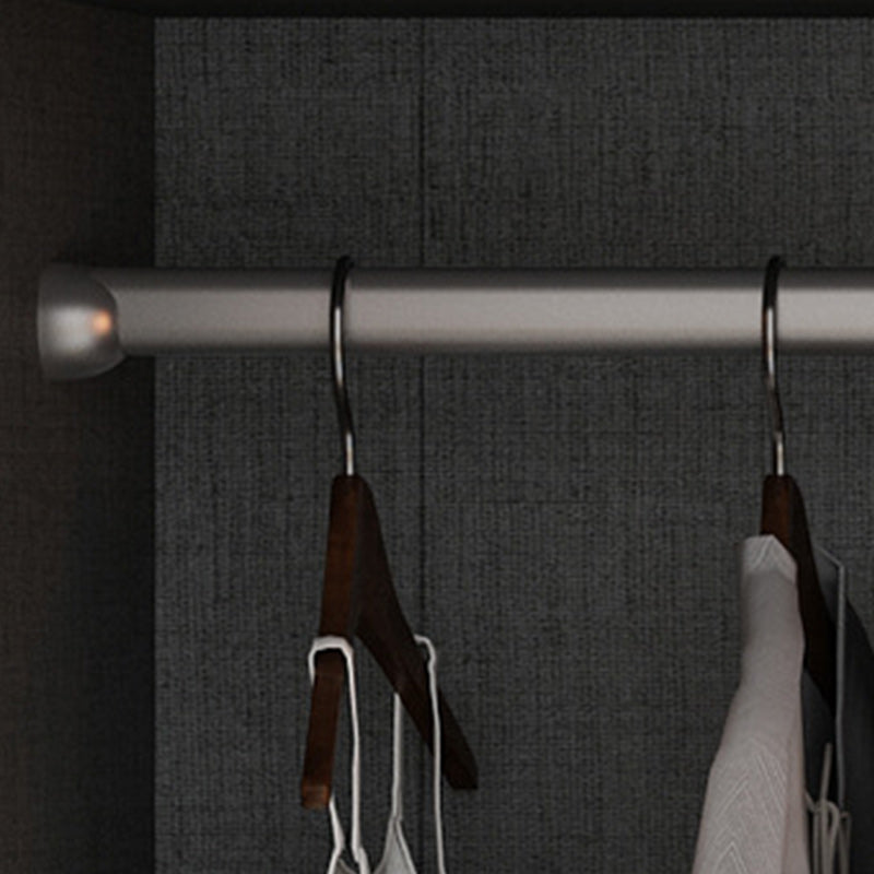 Contemporary Style Wardrobe Gray Colour Wood Wardrobe Closet with Shelves