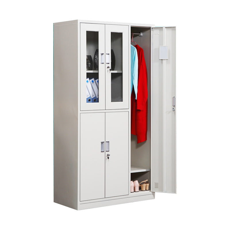 Contemporary Style Steel Wardrobe White Colour Wardrobe Closet for Home