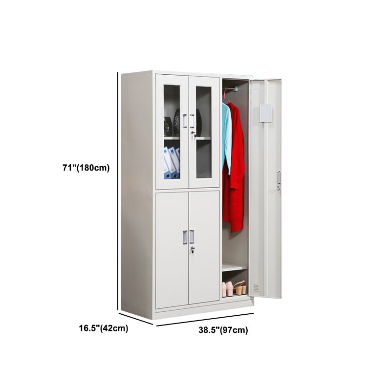 Contemporary Style Steel Wardrobe White Colour Wardrobe Closet for Home