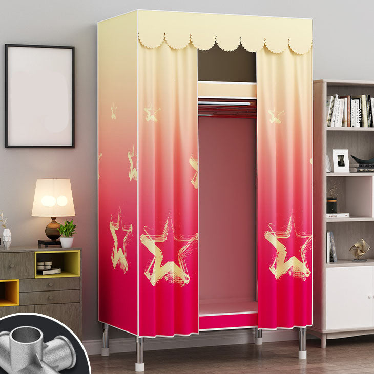 Contemporary Style Steel Wardrobe 2-Tier Metal Wardrobe Closet for Home