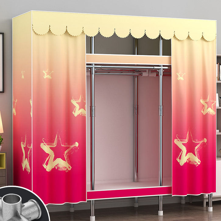 Contemporary Style Steel Wardrobe 2-Tier Metal Wardrobe Closet for Home