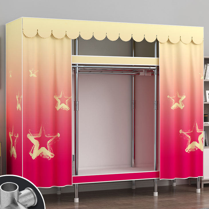 Contemporary Style Steel Wardrobe 2-Tier Metal Wardrobe Closet for Home