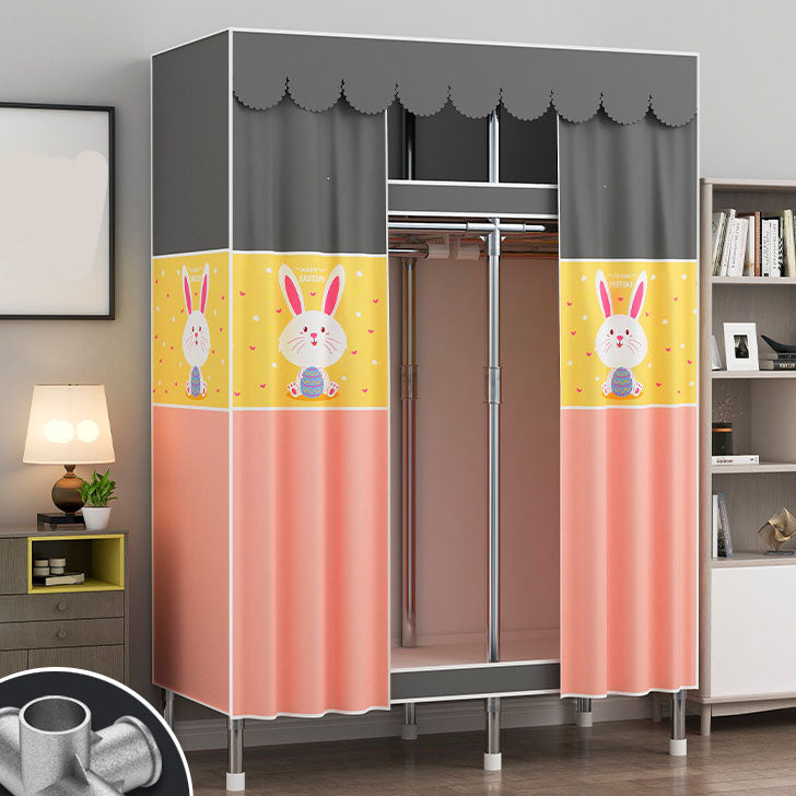 Contemporary Style Steel Wardrobe 2-Tier Metal Wardrobe Closet for Home