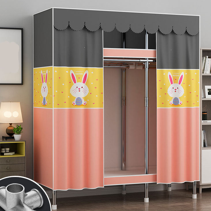 Contemporary Style Steel Wardrobe 2-Tier Metal Wardrobe Closet for Home