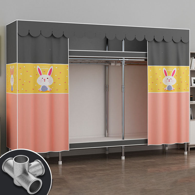 Contemporary Style Steel Wardrobe 2-Tier Metal Wardrobe Closet for Home