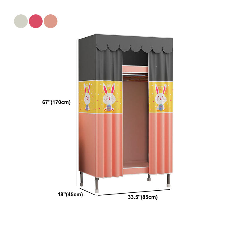Contemporary Style Steel Wardrobe 2-Tier Metal Wardrobe Closet for Home