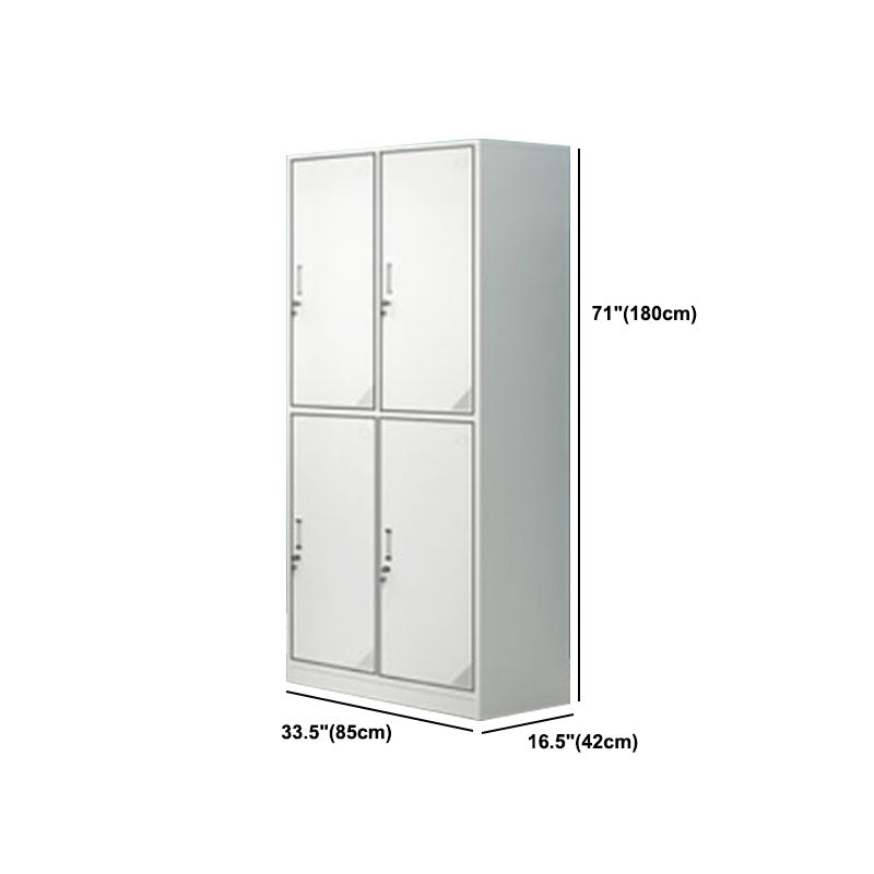Contemporary Style Steel Wardrobe White Colour Wardrobe Closet with Lock