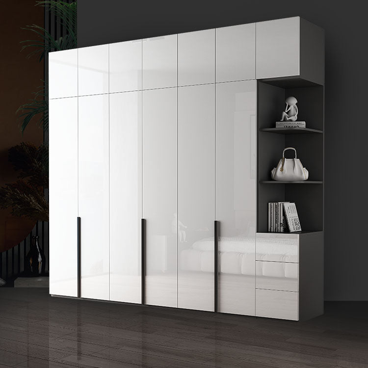 Contemporary Style Wood Wardrobe White Colour Soft Close Door Wardrobe Closet for Home