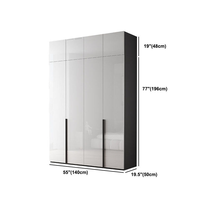 Contemporary Style Wood Wardrobe White Colour Soft Close Door Wardrobe Closet for Home