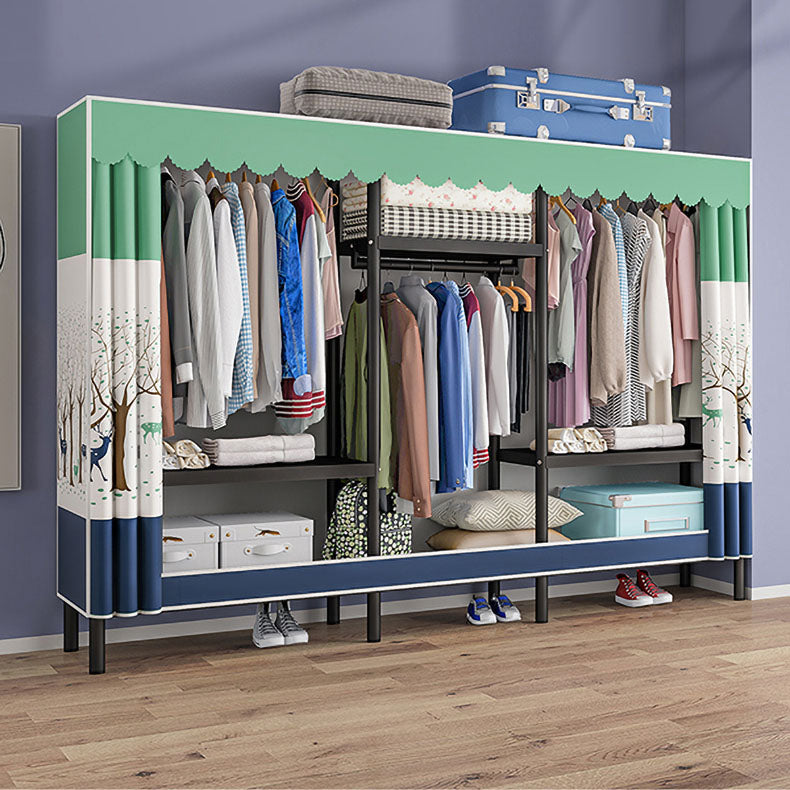 Contemporary Style Wardrobe 1 Door Steel Wardrobe Closet for Home