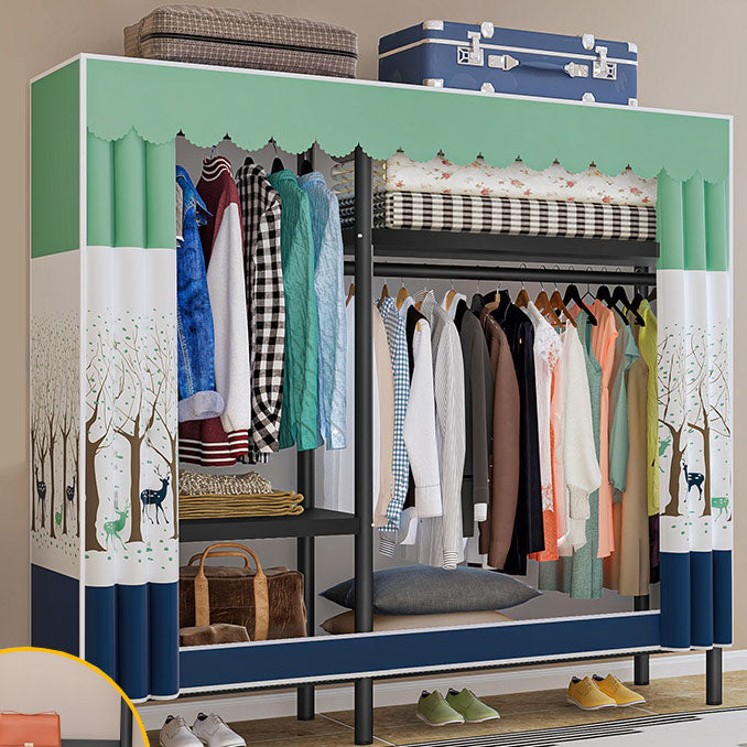 Contemporary Style Wardrobe 1 Door Steel Wardrobe Closet for Home