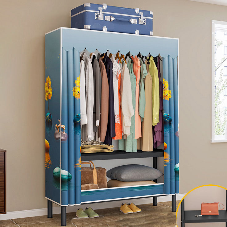 Contemporary Style Wardrobe 1 Door Steel Wardrobe Closet for Home