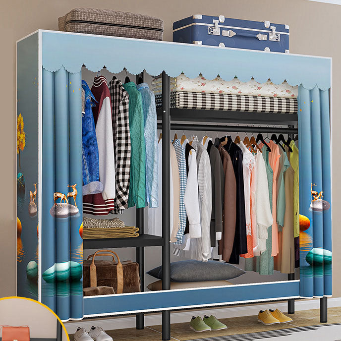 Contemporary Style Wardrobe 1 Door Steel Wardrobe Closet for Home