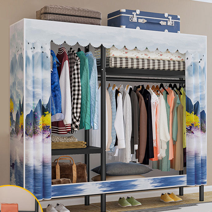 Contemporary Style Wardrobe 1 Door Steel Wardrobe Closet for Home